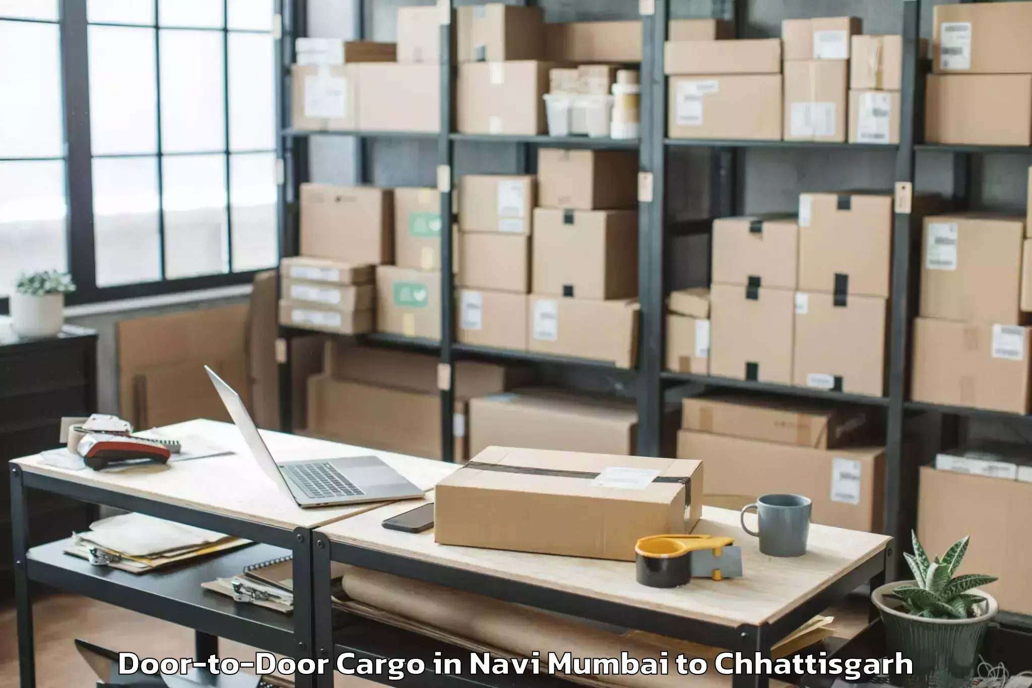 Top Navi Mumbai to Udaipur Dharamjaigarh Door To Door Cargo Available